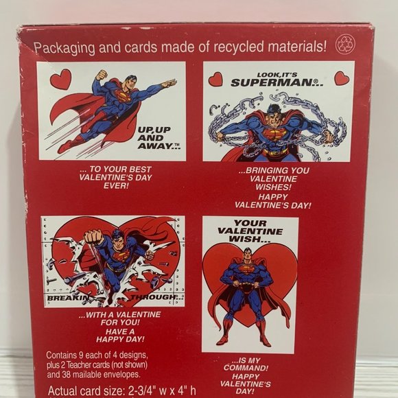 Vintage American Greetings Superman Valentine Cards NIB - Picture 5 of 6